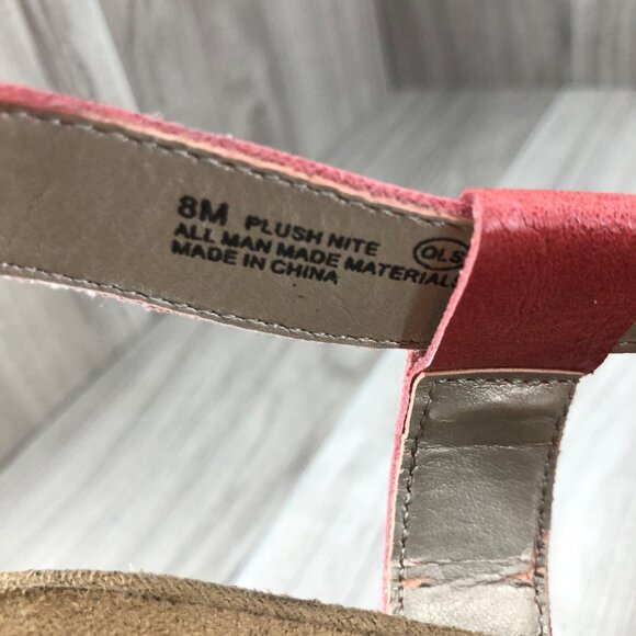 Aerosoles A2 Wedge Sandals 8M Plush Nite Dull Matte Red Buckle Strap Shoes - Picture 11 of 11